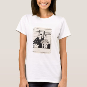 Camiseta Mujer en una librería, diseño para un "libro