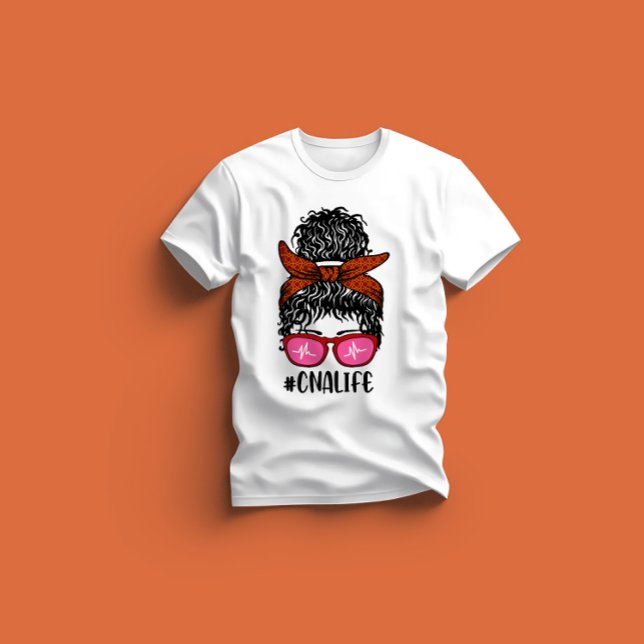 Camiseta Mujer Enfermera Vida RN LPN CNA Messy Bun (Subido por el creador)