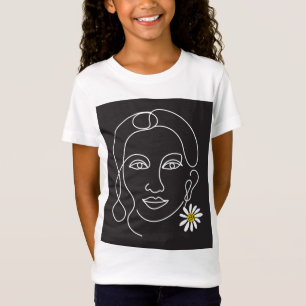 Camiseta Mujer enigmática - diseño de arte de línea