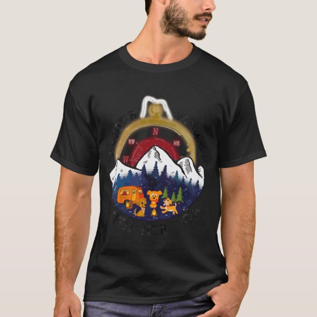 Camiseta Mujer errante con su perro de camping familiar (Anverso)