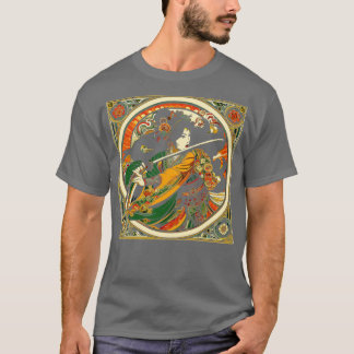 Camiseta Mujer espada china en estilo mucha Art Nouveau