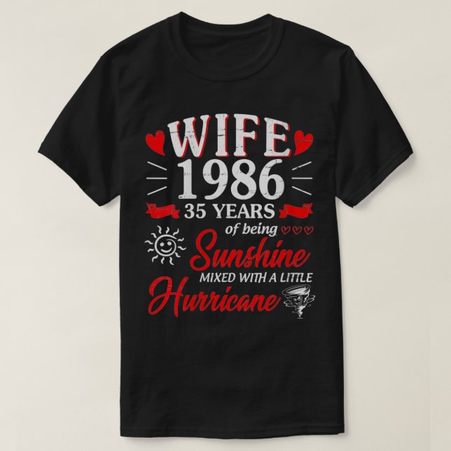 Camiseta Mujer Esposa 1986 35 Años De Ser Sunshine Mied L (Diseño del anverso)