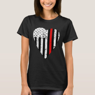 Camiseta Mujer: Esposa de bombero, delgada línea roja escuc