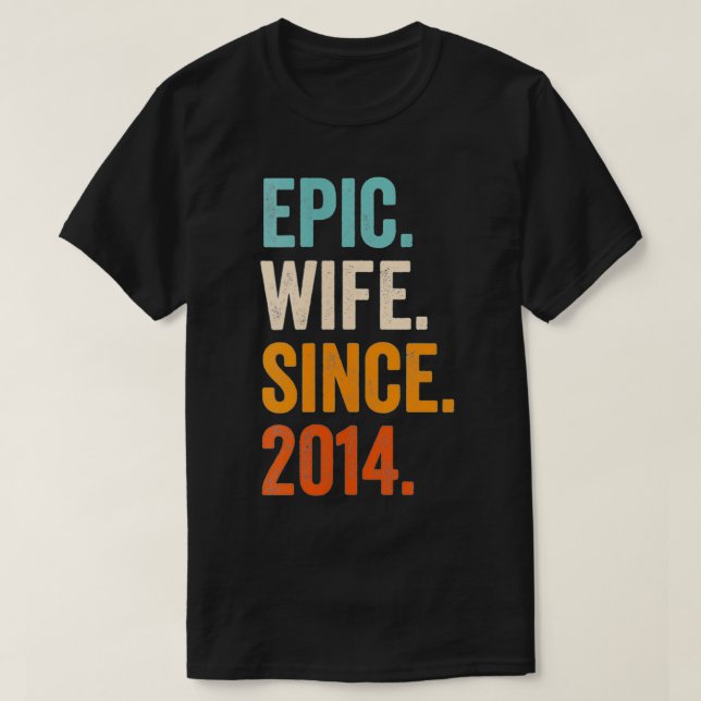 Camiseta Mujer Esposa Épica desde 2014 Octava boda annivers (Diseño del anverso)