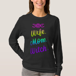 Camiseta Mujer Esposa Mamá Bruja Graciosa Mujeres Halloween