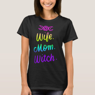 Camiseta Mujer Esposa Mamá Bruja Graciosa Mujeres Halloween