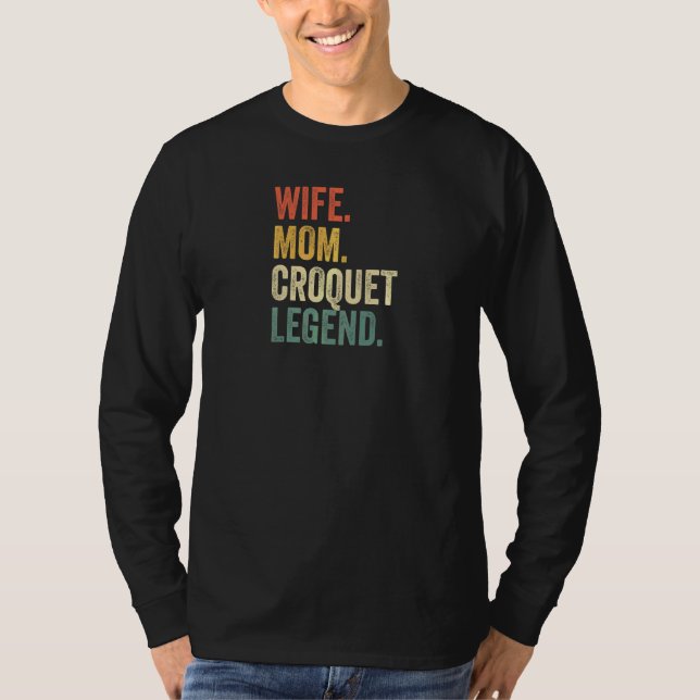 Camiseta Mujer Esposa Mamá Croquet Legend Lawn Golf Madre C (Anverso)