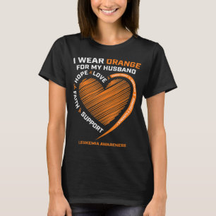 Camiseta Mujer Esposa Que Uso Naranja Para La Leucemia De M