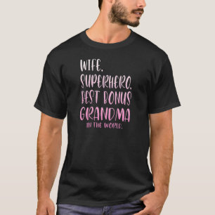 Camiseta Mujer Esposa Superheroína Abuela En El Mundo B