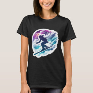 Camiseta Mujer esquiadora arte acuarela chica amante del es