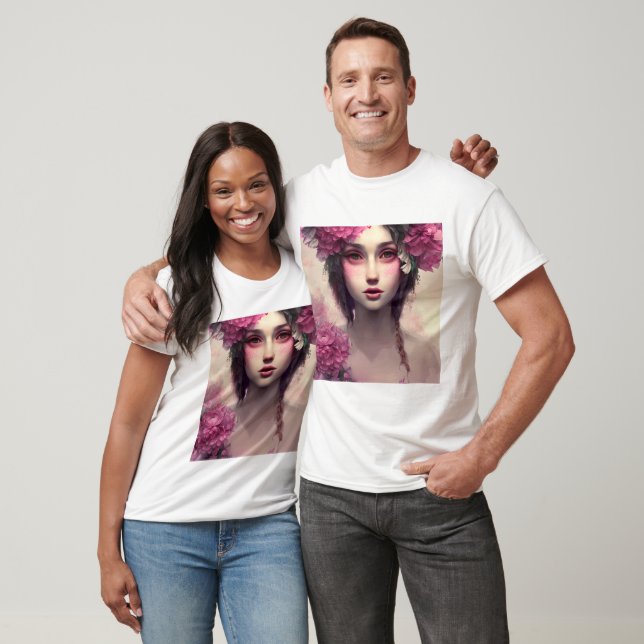 Camiseta Mujer etérea floral rosa de bonito (Unisexo)