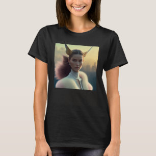 Camiseta Mujer Fantasía Alas Doradas Mágicas Emplumadas Sua