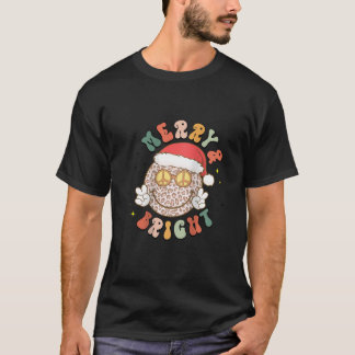 Camiseta Mujer Feliz Brillante Leopardo Patrón Sonrisa Cara