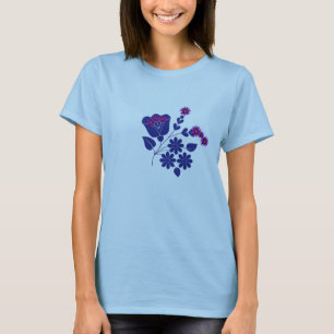 Camiseta Mujer Flor Morada Estrella Linda