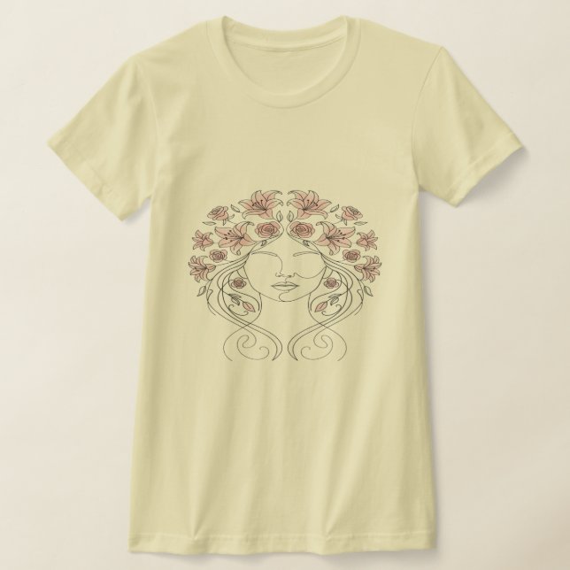 Camiseta Mujer floral - Belleza elegante con arte floral (Distribución)