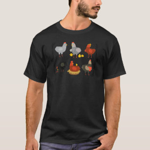 Camiseta Mujer Floral Gallina Vaquera Vida Campesina Granje