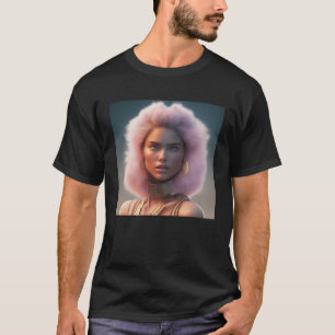Camiseta Mujer Fluffy León Mane Rey Rosa Naturaleza Fantasí