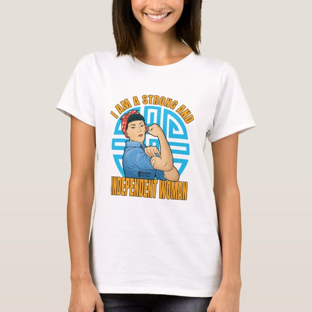 Camiseta Mujer fuerte blanca (Anverso)