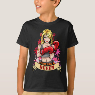 Camiseta Mujer Fuerte Empoderada Boxeo Kickboxing Chica Fit