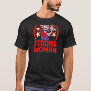 Camiseta Mujer Fuerte Serigrafía en Espalda Circo y Payaso 