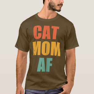 Camiseta Mujer Gato Vintage Madre AF Graciosa Crazy Gato La