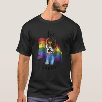 Camiseta Mujer gay Leo Reina Afro Mujer Negra Julio Agosto