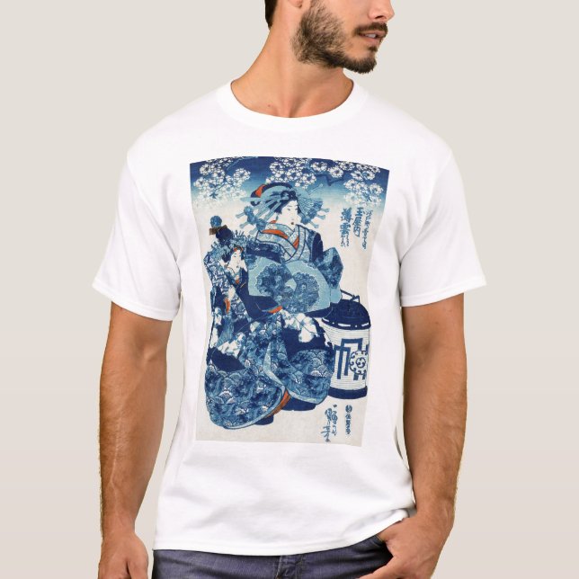 Camiseta Mujer geisya japonesa, Kuniyoshi, Ukiyo-e (Anverso)