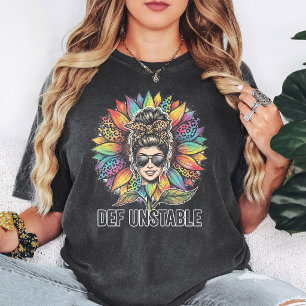 Camiseta Mujer Girasol Desordenada Inestable Divertida