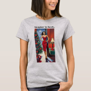 Camiseta Mujer glamurosa de Navidad divertida arrastrando u