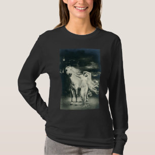 Camiseta Mujer gótica con el caballo blanco