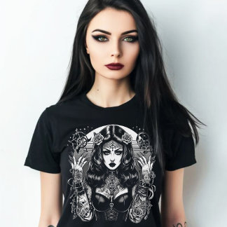 Camiseta Mujer gótica tatuada