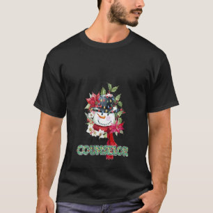 Camiseta Mujer Graciosa Muy Feliz Consejera Snowman Christm