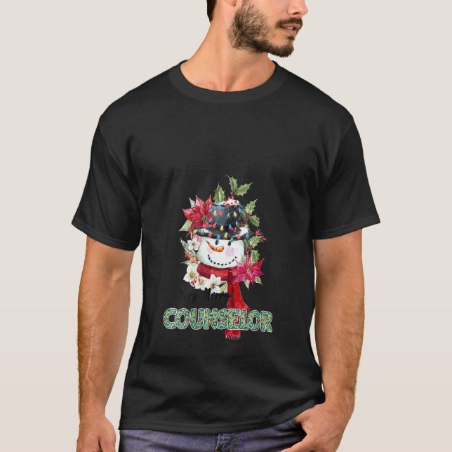 Camiseta Mujer Graciosa Muy Feliz Consejera Snowman Christm (Anverso)