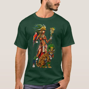 Camiseta Mujer guerrera azteca jaguar