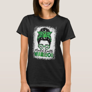 Camiseta Mujer Guerrera de Salud Mental Messy Bun Salud Men
