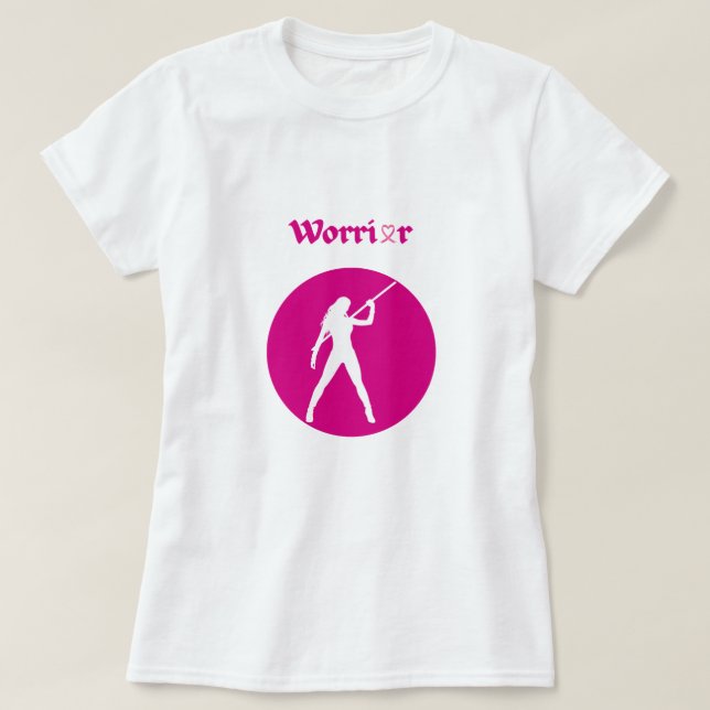 Camiseta Mujer Guerrera Rosa Cáncer de Mama (Diseño del anverso)