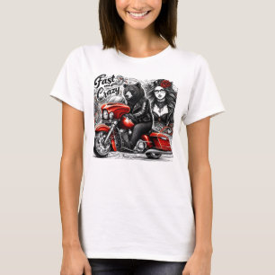 Camiseta Mujer guerrera sobre ruedas