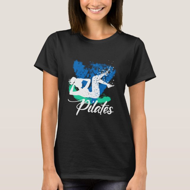 Camiseta Mujer haciendo pose de abdominales en bicicleta de (Anverso)