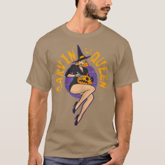 Camiseta Mujer Halloween Calabaza de Brujas Reina de Carvin