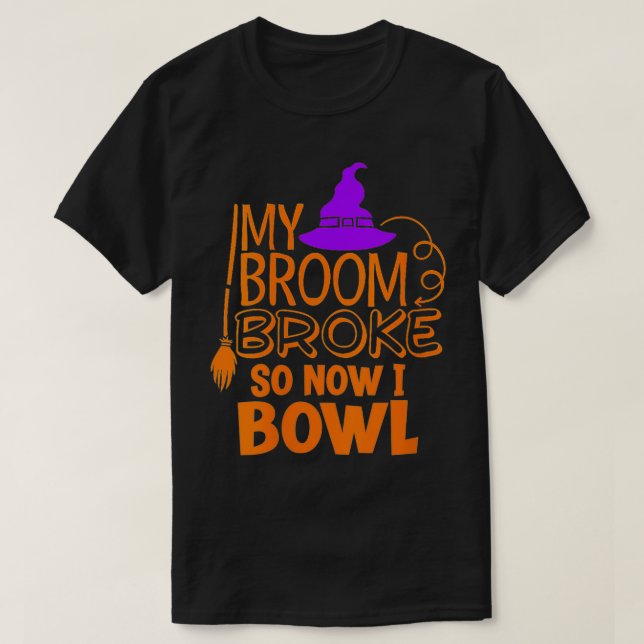 Camiseta Mujer Halloween Diez Pin Bowling Strike Funny Witc (Diseño del anverso)