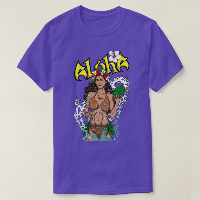 Camiseta Mujer hawaiana TShirt (Diseño del anverso)