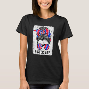Camiseta Mujer Hermana Vida Bleached Mom Life Tie Dye Messy