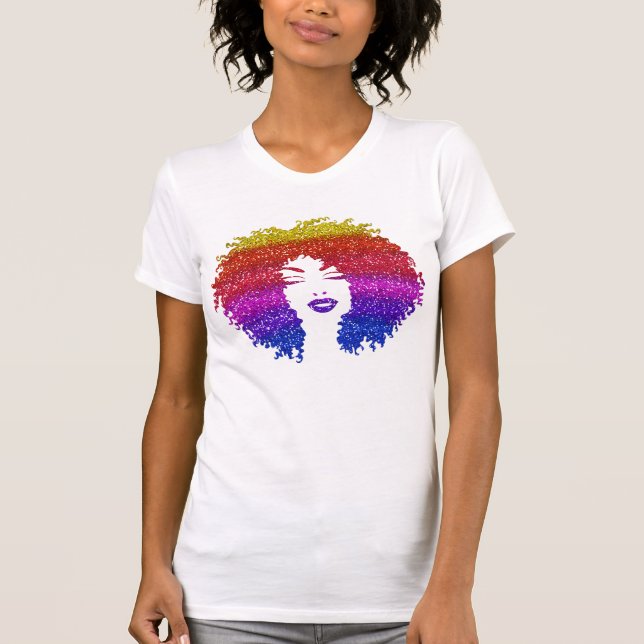 Camiseta Mujer hermosa | Afropeo Natural Hairstyle | Arcoir (Anverso)
