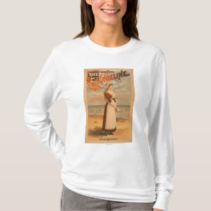 Camiseta Mujer hermosa de Evangeline del arroz en el océano