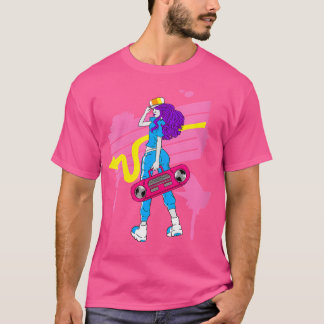 Camiseta Mujer Hip Hop Chica Boom Box Ink Splat Guay Art Hi