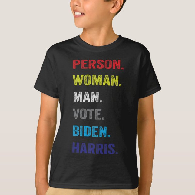 Camiseta Mujer. Hombre. Votar. Biden. Harris (Anverso)