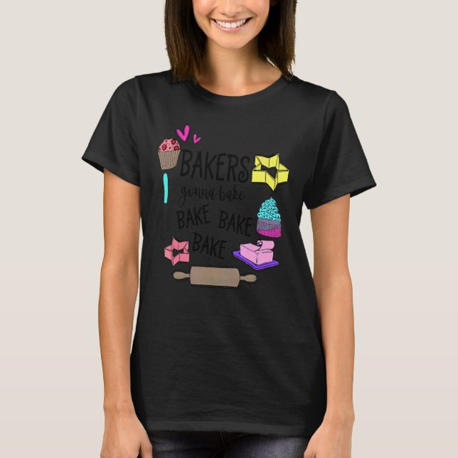 Camiseta Mujer horneando pastel de pasteles de comida para  (Anverso)