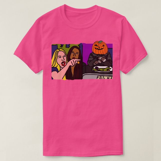Camiseta Mujer horror de Halloween gritando memes de gato c (Diseño del anverso)