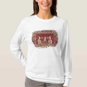 Camiseta Mujer india con los comerciantes europeos, Madras