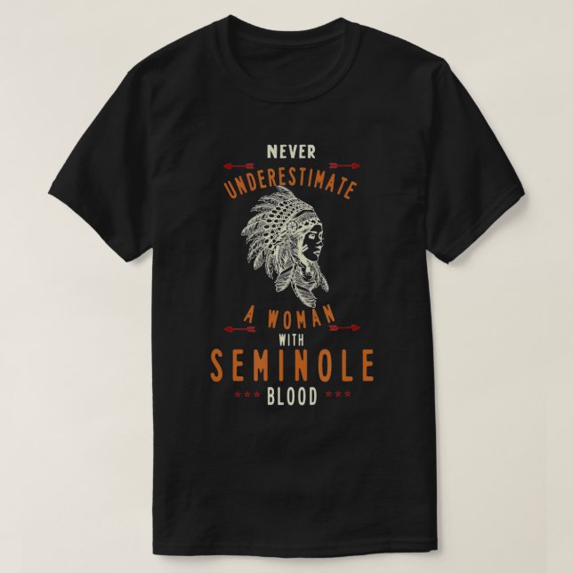 Camiseta Mujer india nativa norteamericana seminolera nunca (Diseño del anverso)